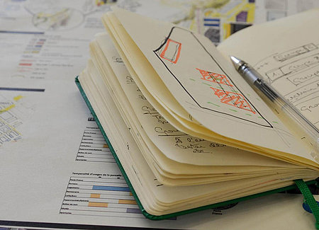 Illustration bureau notes cahier agenda travail qualité