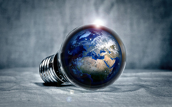 Planète Terre Planète Terre dans ampoule