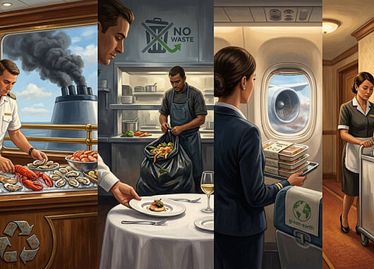 Illustration de 4 différents métiers de l'hôtellerie