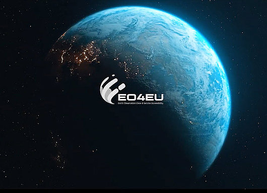 Planet Earth with logo EO4EU