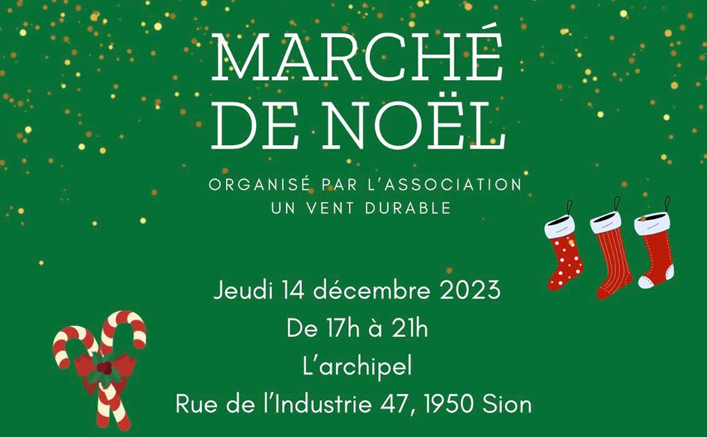 affiche marché de noël association un vent durable hes-so valais-wallis